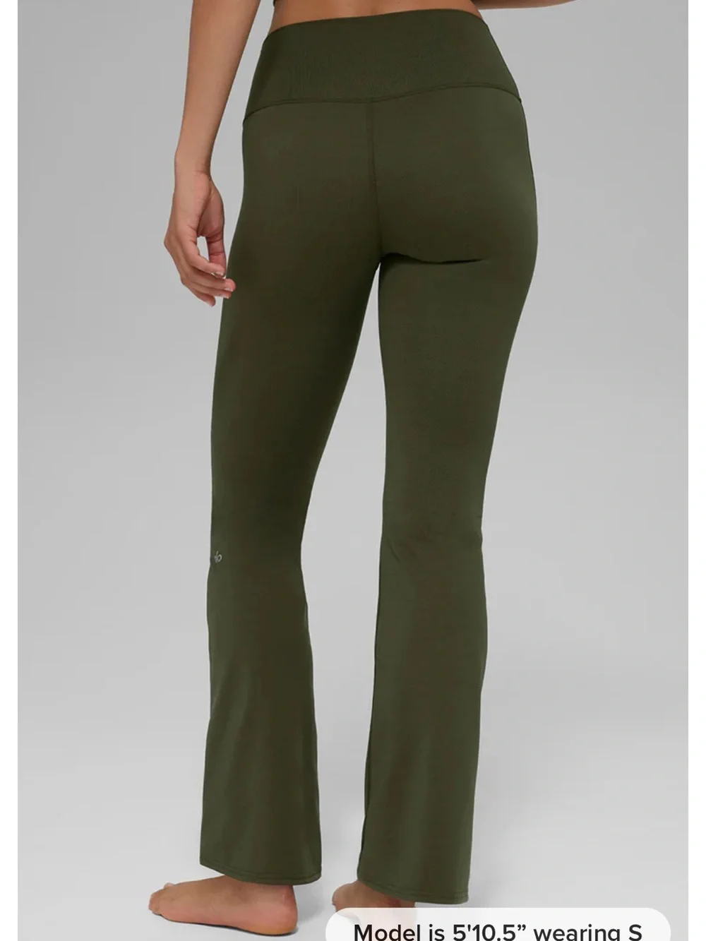 NWOT Alo 7/8 Softsculpt bootcut leggings in green olive